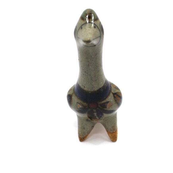 Vintage Tonala Mex Hand Painted Pottery Bird Roadrunner Folk Art Statue Signed - Picture 2 of 10